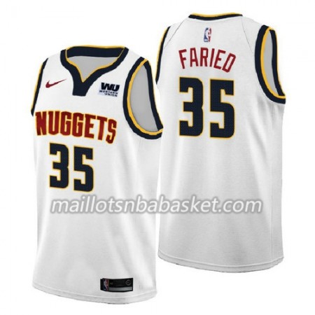 Maillot Homme Denver Nuggets Kenneth Faried 35 2018-2019 Nike Blanc Swingman